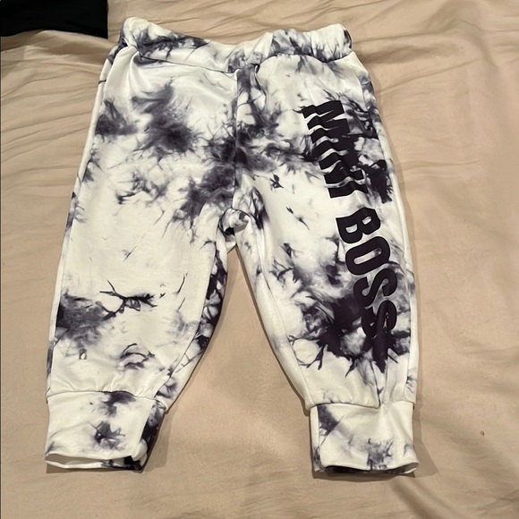 Mini Boss Kids Hoodie and Joggers Set - Black and White - Picture 6 of 6